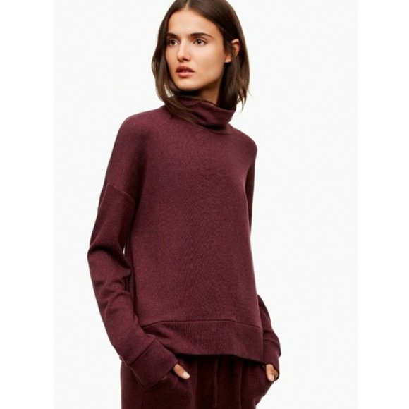 Aritzia Sweaters - Aritzia Community | Allora Turtleneck Pullover in Dark Clove Burgundy